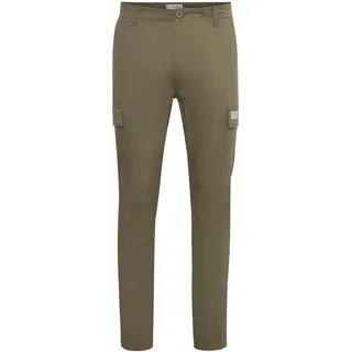 Cargohose 11 PROJECT "Cargohose PRLouka", Herren, Gr. XL, N-Gr, grün (dusty olive), Obermaterial: 98% Baumwolle CO. 2% Elasthan EL., Hosen Cargohose
