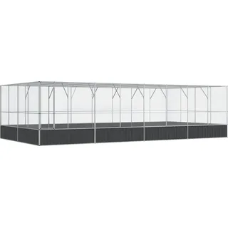 vidaXL Voliere mit Erweiterung Silbern 832x414x212 cm Stahl - Silber
