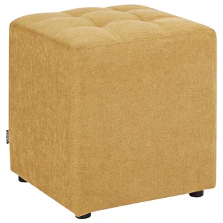 Beliani Pouf Stoff 38 x 39 x 38 cm Gelb