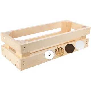Creative Deco Holzkiste Natur Weinkiste Holz | 34 x 14 x 9 cm | Obstkiste