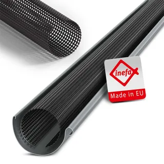 INEFA Laubschutzgitter 100-125mm x 3m Schwarz Kunststoff | Dachrinnen Laubschutz, Polyethylen Regenrinnen Dachrinnengitter, Dachrinnenschutz, Schutz gegen Laub