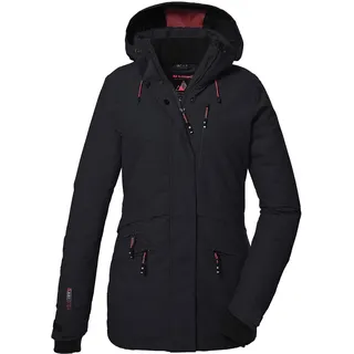 killtec Damen Skijacke/Funktionsjacke mit abzippbarer Kapuze und Schneefang KSW 110 WMN SKI JCKT, schwarz blau, 36, 40976-000