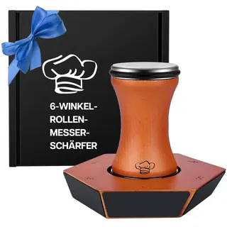 Rollschleifer Messerschärfer von MMOBIEL – 6 Magnetische Schleifwinkeln (12°, 15°, 17°, 19°, 22°, 25°) - Küchenmesserschärfer für Scharfe Messer - Männergeschenke & Geschenke fur Frauen