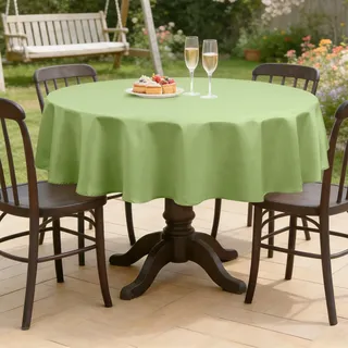 Romanstile Tischdecke rund 80 cm Klein Outdoor Salbeigrün abwaschbar wasserabweisend Tischtuch Tischwäsche Table Cloth für Party,Balkon,Esszimmer,Garten,Outdoor,Draußen,Frühling,Ostern,Couchtisch