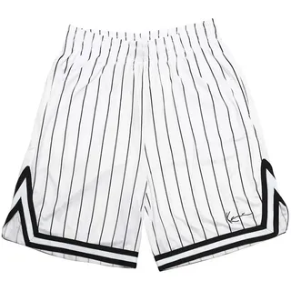 Karl Kani Small Signature Pinstripe Mesh Kurze Hose - White / Black - S