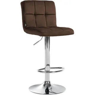CLP Barhocker Samt höhenverstellbar drehbar 46 x 94 x 47 cm Braun