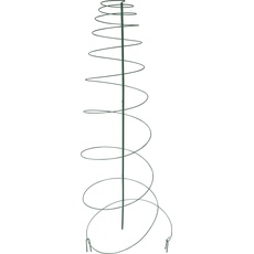 Windhager Rankspirale Metall, 150 cm x DM: 50 cm, Grün, beschichtetes Metall, Rankhilfe für Garten, Pflanzenstütze, Rankstab für Kletterpflanzen, inklusive 3-teiligem Stab, Spirale und zwei Bodenanker
