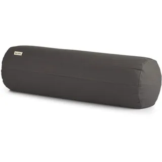 basaho Yoga Bolster Yogarolle | Bio-Baumwolle | Buchweizenschalen | Abnehmbarer und waschbarer Bezug | Yoga Rolle Yogakissen (Felsgrau)