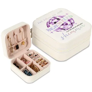 GIFTSFARM Schmuckkästchen, kleines tragbares Kästchen für Taylor-Fans, Taylor Gifts Merch, violette Discokugel für Armband, Halskette, Ring, Ohrringe-Organizer