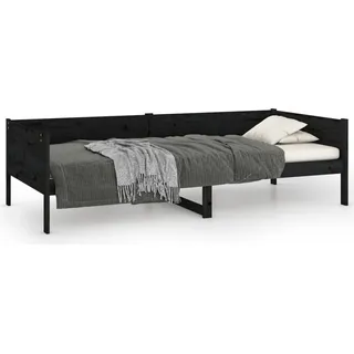 vidaXL Tagesbett Schwarz Massivholz Kiefer 90x190 cm - Schwarz