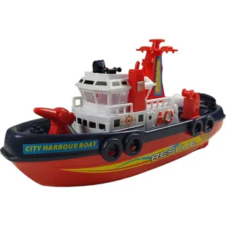 Feuerwehrlöschboot Badewannenspielzeug Feuerwehr-Boot mit Löschfunktion - Rot