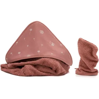 fillikid Kapuzenhandtuch "Kapuzenbadetuch mit Waschhandschuh", pusteblume