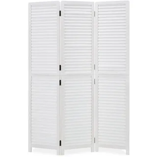 Homestyle4u Paravent 120/170 cm Weiß , Holz , 120x170x2 cm , Wohnzimmer, Raumteiler, Paravents