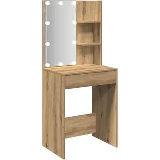 vidaXL Schminktisch mit LED-Leuchten Artisan-Eiche 60x40x140 cm