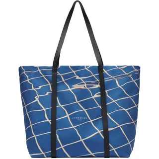 LIEBESKIND Berlin Damen-Shopper „Aurora“ – Große Canvas-Tasche Damen mit Reißverschlussfach und Leder-Schulterriemen – Shopper Bag Women – Passend für Laptops bis 16 Zoll – Light Bag, Pool