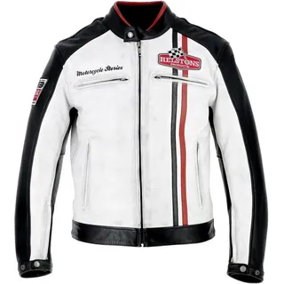 Helstons Jay Motul Edition Motorrad Lederjacke - Black / White - XL