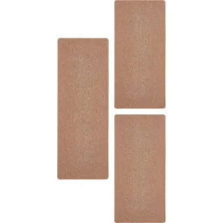 Andiamo Bettumrandung »Luton, Made in Germany« Höhe 5 mm 3 Stk. tlg. Bettvorleger, Läufer-Set für das Schlafzimmer, melierte Optik, braun
