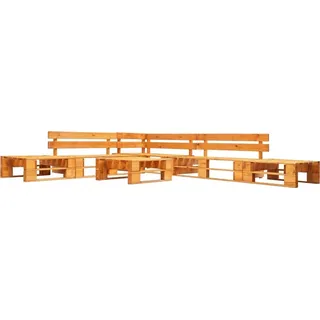 SYFAXTM 6-tlg. Garten-Lounge-Set aus Paletten Holz Honigbraun - Braun