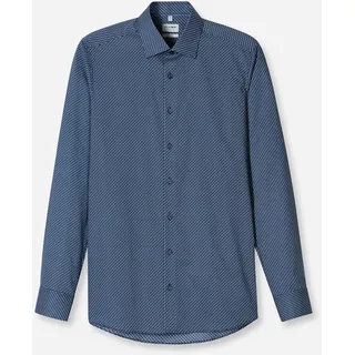 OLYMP Businesshemd »Level 5«, Body Fit, Haifischkragen, Mit Rotationsprint, blau