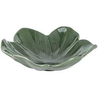 Chewtoyo 23 cm dekorative Obstschale, Liling Porzellan Vintage Thanksgiving Geschirr Home Kitchen Dining Kohlblatt Teller grüne Keramik