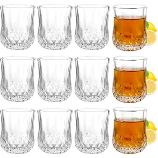 Oungy 12 Stück Schnapsgläser aus Glas, Shotgläser 45ml, Tequila Gläser 4cl, Quadratische Shot Glasses, Vodka Gläser, Schnapsglas für Rum Zuhause, Likör-shots, Wodka, Whisky, Brandy