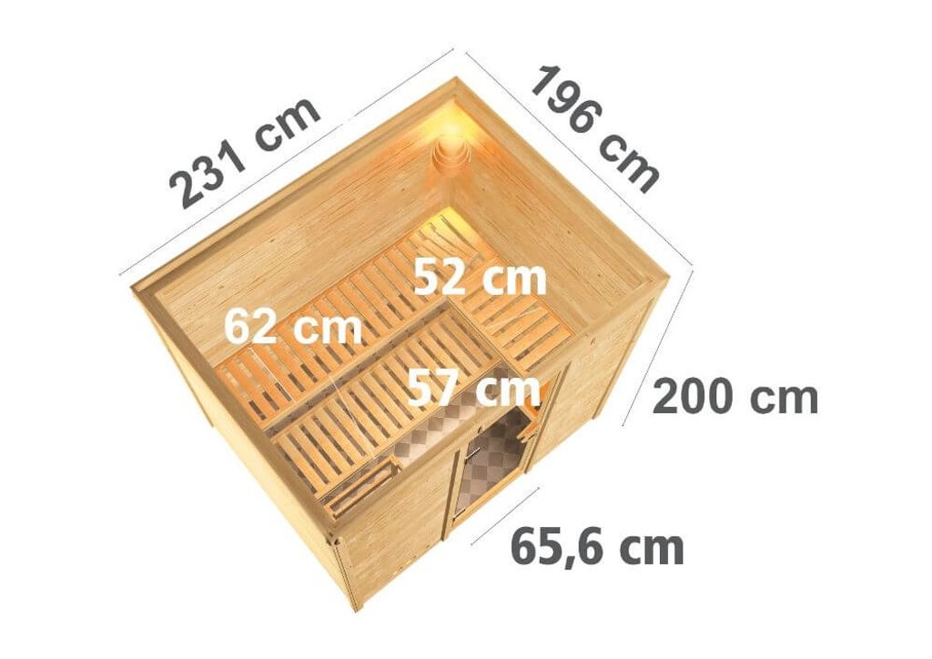 Bild von Sauna Sonara 40mm ohne Ofen Holztür