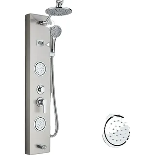 Duschpaneel, Regenbrause, Wandmontage-Design, 7004 Gebürstetes Nickel