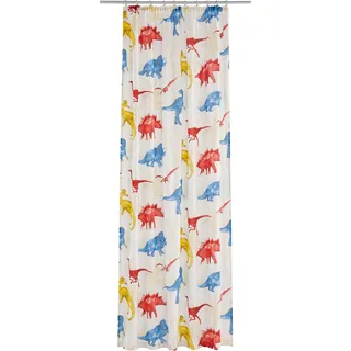 OTTO home Gardine »DINO« Kräuselband 1 Stk. tlg. Kindergardine, einseitig mit Dinosauriern bedruckt, weiß