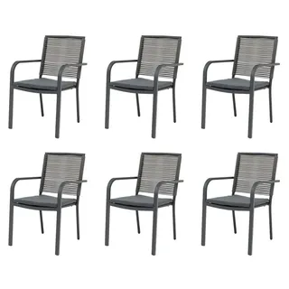 Gardissimo Olbia Stapelsessel 56 x 56 x 88 cm grau 6 St.