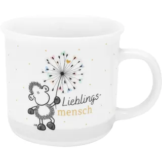 Sheepworld Tasse mit Motiv "Mensch" | Lieblingstasse in Geschenkbox, Porzellan, 38 cl, Tasse mit Spruch | Geschenk, Geburtstag, lustiges Geschenk | 48941, Weiß