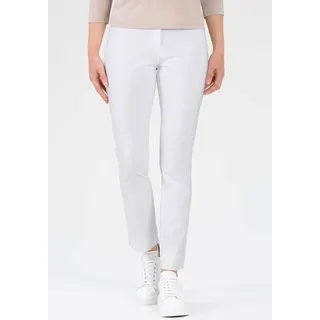 Stretch-Hose STEHMANN "INA", Damen, Gr. 40, N-Gr, weiß, Web, Obermaterial: 72% Viskose, 25% Polyamid, 3% Elasthan, unifarben, figurbetont knöchellang, Hosen Stretch-Hose, mit Stretch