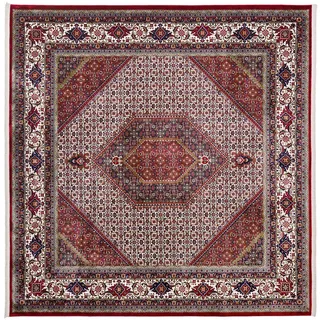 Novel Webteppich , Creme, Rot , Textil , orientalisch , quadratisch , 200x200 cm , Oeko-Tex® Standard 100 , für Fußbodenheizung geeignet, pflegeleicht , Teppiche und Böden, Teppiche, Webteppiche
