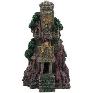 Relaxdays Aquariendeko Tempel HxBxT: 26 x 15,5 x 13 cm grau