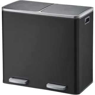 Gardissimo MATTY XL Duo Mülleimer Edelstahl Abfalleimer Treteimer 2x30 Liter