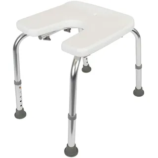 Alberts 140823 Duschhocker | U-Form, höhenverstellbar | Kunststoff, weiß | 400 x 380 mm