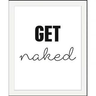 Bild QUEENCE "get naked", bunt (farbe rahmen: schwarz, farbe bild(er): bunt), B:40cm H:50cm T:3cm, Acrylglas, Holz, Papier, Bilder, Bild, HD Premium Poster-Druck inkl. Holzrahmen