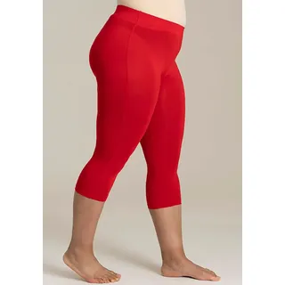3/4-Leggings SANDGAARD "Amsterdam", Damen, Gr. 52, N-Gr, rot, Web, Obermaterial: 95% Viskose, 5% Elasthan, unifarben, slim fit 3/4-Länge, Hosen 3/4-Leggings, Sommer-Capri mit Elasthan