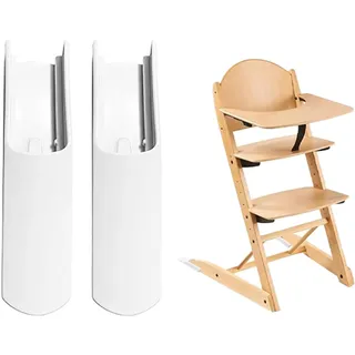 2er Set Einlagen für Stokke Tripp Trapp Hochstuhl, rutschfeste verlängerte Beinabdeckungen, Kipp-Schutz Zubehör, Sicherheit und Komfort, Weiß