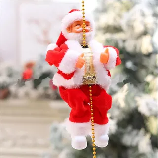 Weihnachtsmann auf Kettenleiter Weihnachtsmannfigur Kletternder Nikolausfigur Hängend Weihnachtsfigur Nikolaus Weihnachtsdeko Figur Klein Weihnachten Deko für Weihnachtsbaum Innen Geschenk Weiß
