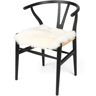 Nordic Sheep Lammfell Kissen 40x40 cm | Weiches Fell für Stühle & Sofa | Gemütliches Sitzkissen & Lammfell Sitzauflage im schönen nordischen Stil | Farbe: Weiß