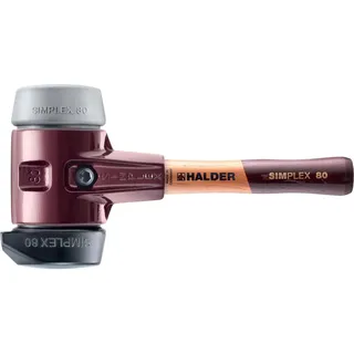 Halder SIMPLEX-Schonhammer, Gummikomposition, mit Standfuß | D=80 mm/Stielausführung=extra kurz | 3023.282
