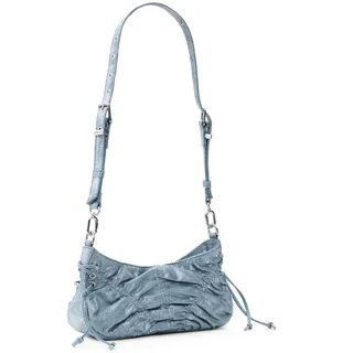 Desigual Damen Gathered Denim A Tasche, blau