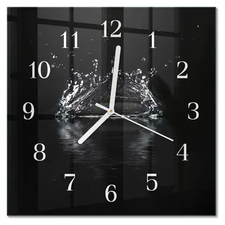 Tulup Wanduhr 30 cm 30x30 cm schwarz/türkis