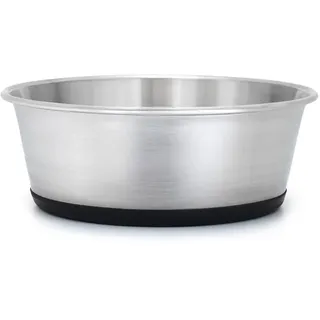 lionto Futternapf aus Edelstahl, 950 ml, lebensmittelechter Hundenapf mit rutschfestem Silikonboden, rostfreier Wassernapf für Hunde und Katzen, spülmaschinenfest