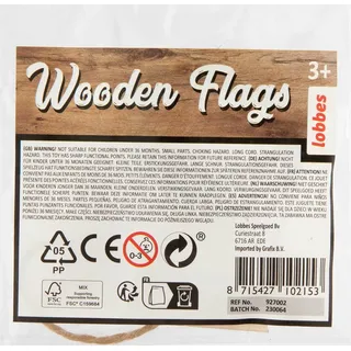 Lobben schmücken Ihre hölzerne Mini-Flaggenlinie