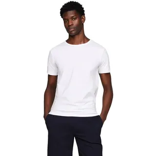 Tommy Hilfiger Herren 3er Pack T-Shirts Kurzarm Stretch Rundhalsausschnitt, Weiß (White/White/White), S