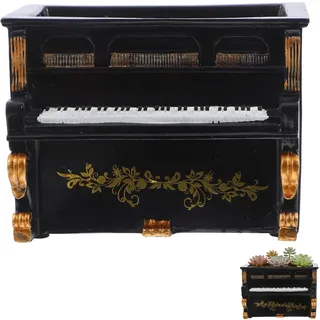 DOITOOL Mini-Blumentopf in Klavierform Aus Harz Dekorativer Blumentopf Für Sukkulenten Und Kakteen 5.12 X 2.76 X 3.94 Zoll Pflanzenbehälter Für Schreibtisch Und Zuhause