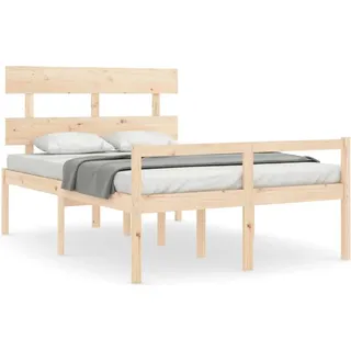 vidaXL Seniorenbett mit Kopfteil Massivholz - Braun