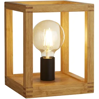 Nachttischlampe Tischleuchte Holz Bambus h: 25 cm E27 Modern Wohnzimmer ZAMOSC