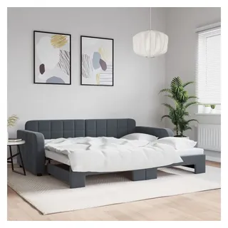vidaXL Tagesbett Ausziehbar Dunkelgrau 90x200 cm Samt